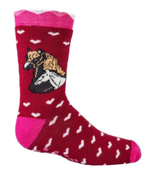 Preview: 6 Paar TippTexx 24 Kinder ABS Stoppersocken Romantik Pferd